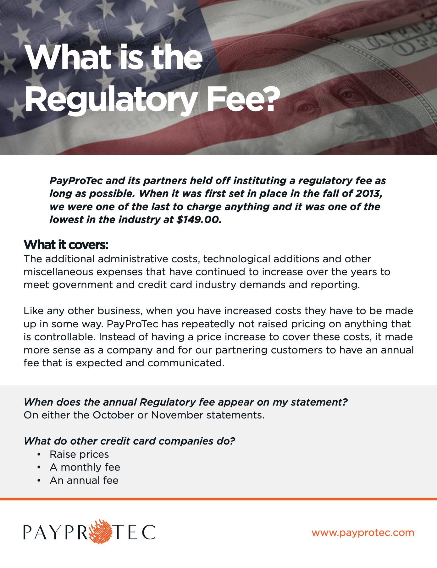 What is a Regulatory Fee?